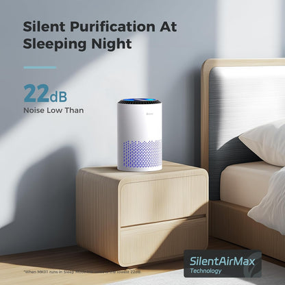Air Purifiers for Bedroom with Sleep Mode Speed Control-Mk01A(White)