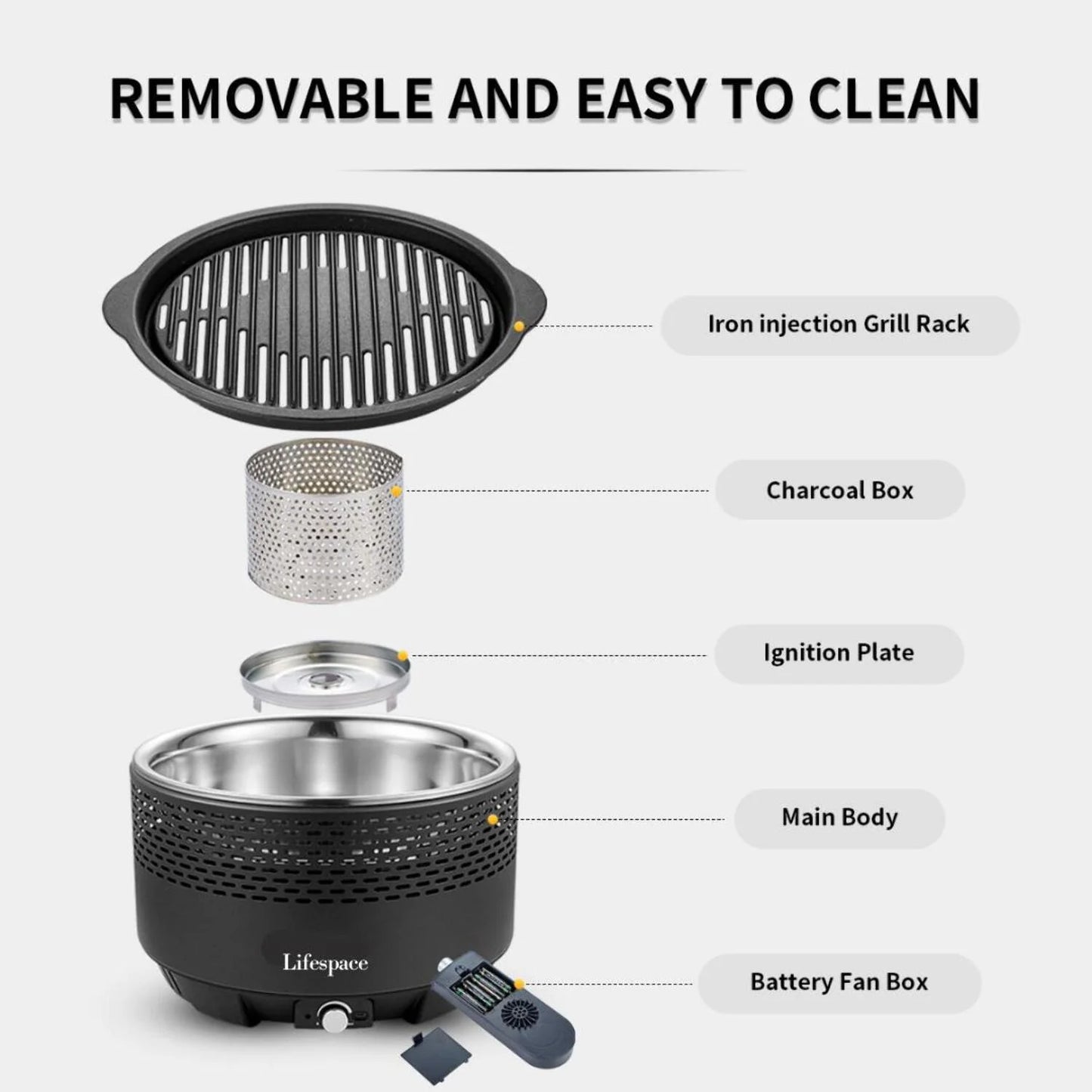 Lifespace Portable Lightweight Charcoal Grill with FREE Dome Lid & Carry Bag