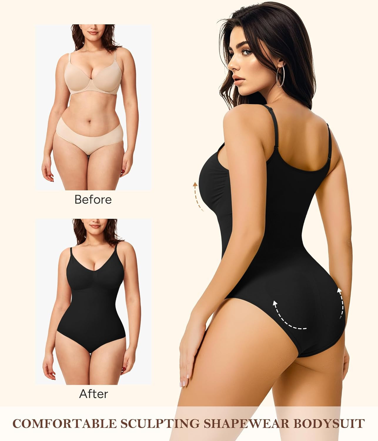 Women'S Slimming Bodysuits Shapewear Tummy Control Body Shaper