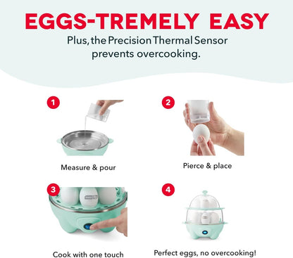 Deluxe Egg Cooker, 12 Hard Boiled Eggs, Black